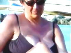 Russian Busty Mature Grannies on the Beach! Amateur!