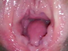 Gaped pink pussy
