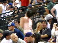A hairy hippy woman with hairy pits in public