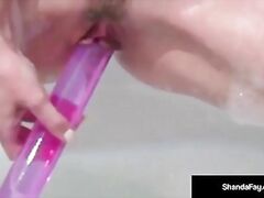 Naughty Housewife Shanda Fay Gives Foot Job with Pink Toes!