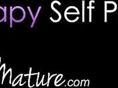 PureMature Blonde WIFE Laura Bentley toys vagina in bath before huge cock fuck