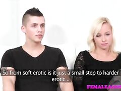 FemaleAgent MILF tempts sexy couple into hot threesome