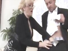 Classy cougar wanks bukkake cum pov