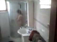 Chinese mature granny in shower