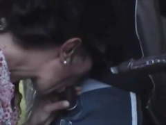 French mature wife : interracial gangbang at public park