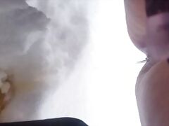 Marigold Pees in the Snow at a Roadside Pullout