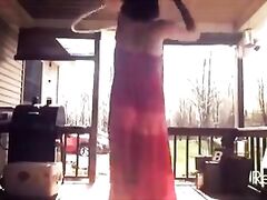 AMATEUR Pregnant MILF Emily in See Through Dress