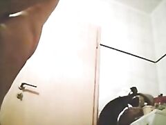 Hidden cam catches my mom in bath room before bed