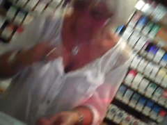 Blonde granny seethrough shirt soft