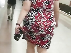 Candid SSBBW Super Wobbly Butt - Fatty Big Booty Tight Dress